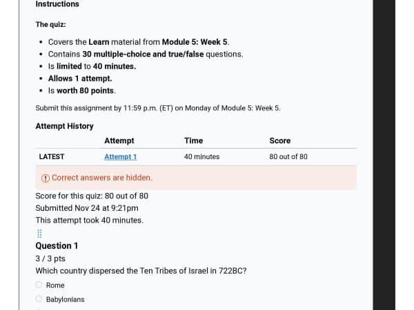 CSTU 101 Quiz 5 2025 Liberty